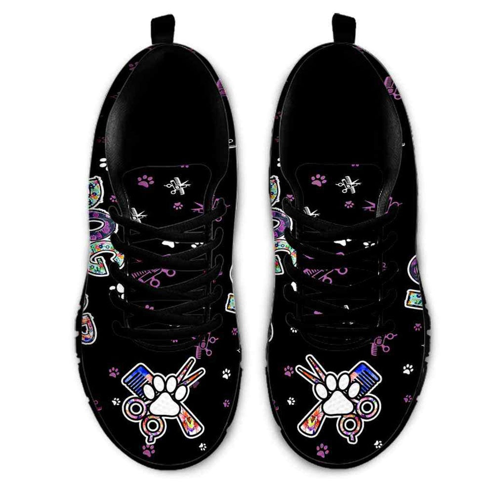 Dog Groomer Sneaker, Dog Groomer Floral Love Cute Sneakers Shoes, Best Running Shoes, Unique Gifts For Dog Lovers