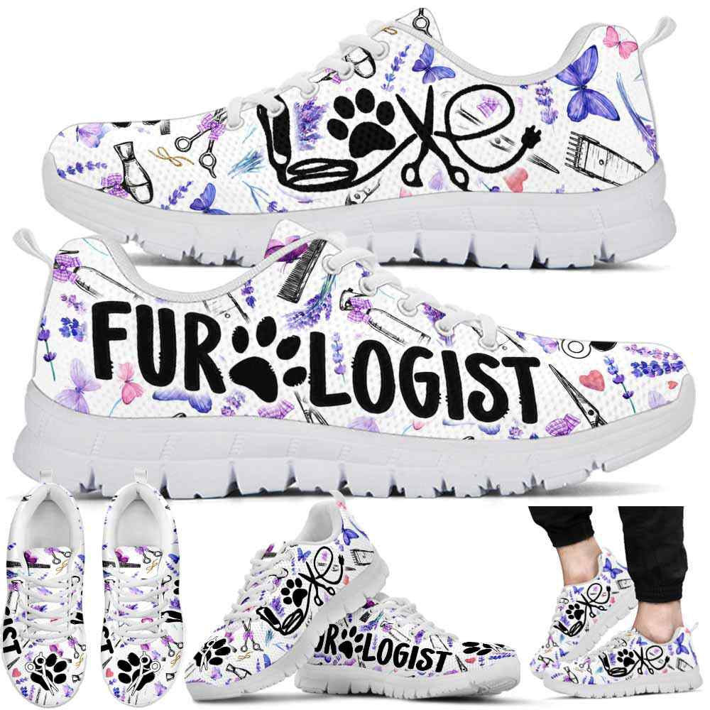 Dog Groomer Sneaker, Dog Groomer Furologist Lavender Tools Sneakers Shoes, Best Running Shoes, Unique Gifts For Dog Lovers