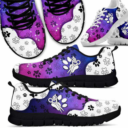 Dog Groomer Sneaker, Dog Groomer Gradient Tool Paw Pattern Sneakers Shoes, Best Running Shoes, Unique Gifts For Dog Lovers
