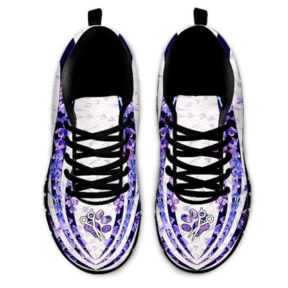 Dog Groomer Sneaker, Dog Groomer Lavender Line Sneakers Shoes, Best Running Shoes, Unique Gifts For Dog Lovers