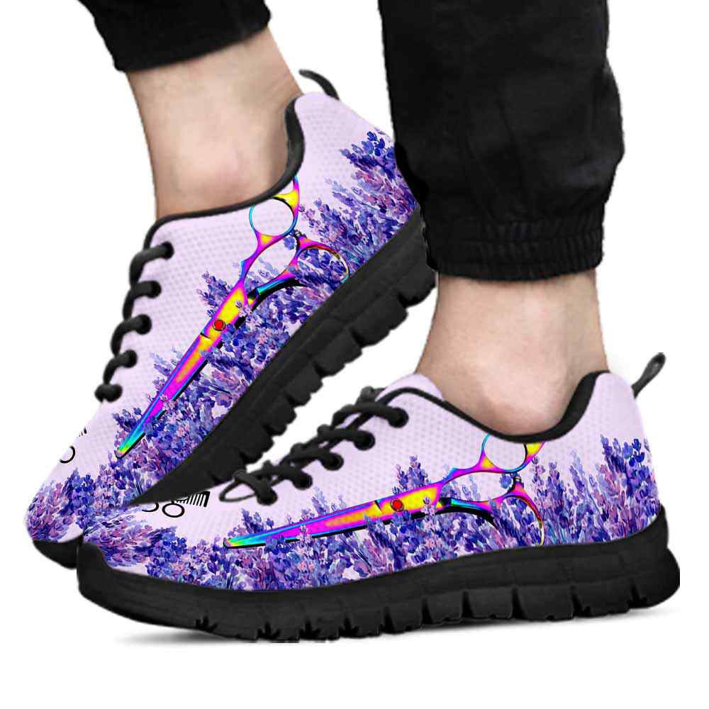 Dog Groomer Sneaker, Dog Groomer Lavender Scissors Sneakers Shoes, Best Running Shoes, Unique Gifts For Dog Lovers