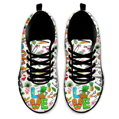 Dog Groomer Sneaker, Dog Groomer Summer Pattern Heartbeat Love Sneakers Shoes, Best Running Shoes, Unique Gifts For Dog Lovers