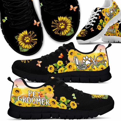 Dog Groomer Sneaker, Dog Groomer Sunflower Cloud Love Sneakers Shoes, Best Running Shoes, Unique Gifts For Dog Lovers