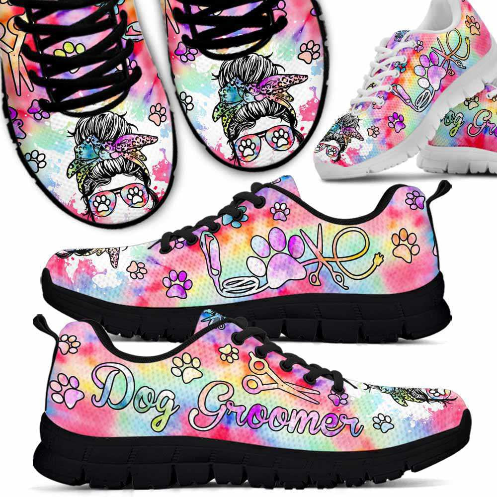Dog Groomer Sneaker, Proud Dog Groomer Furologist Sneakers Gym Running Shoes, Best Running Shoes, Unique Gifts For Dog Lovers
