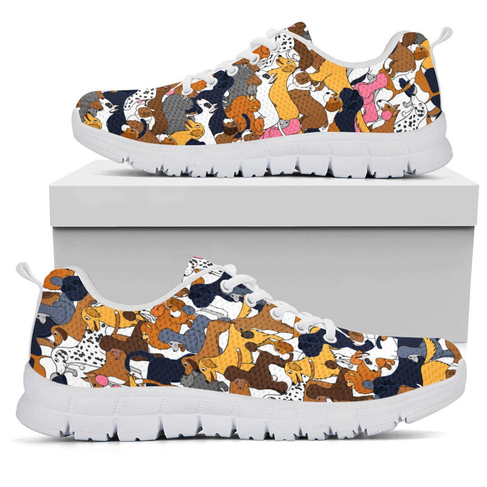 Dog Sneaker, Dogs Pattern Sneaker Shoes, Dog Shoes