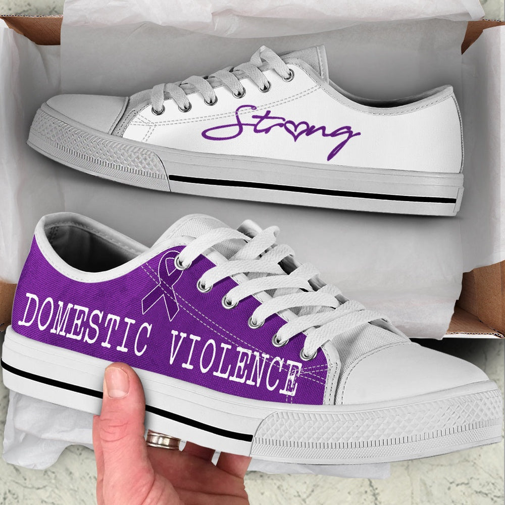 Domestic Violence Shoes Strong Low Top Shoes Malalan, Breast Cancer Awareness Shoes