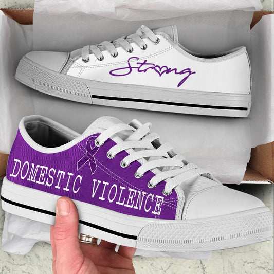 Domestic Violence Shoes Strong Low Top Shoes Malalan, Breast Cancer Awareness Shoes