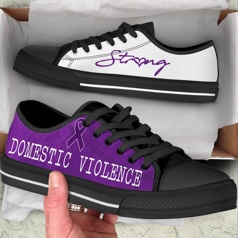 Domestic Violence Shoes Strong Low Top Shoes Malalan, Breast Cancer Awareness Shoes
