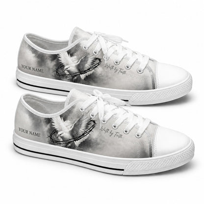 Dove With Crown Of Thorns Graphic Low Top Shoes      