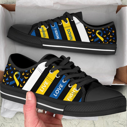 Down Syndrome Shoes Plaid Low Top Shoes, Breast Cancer Awareness Shoes