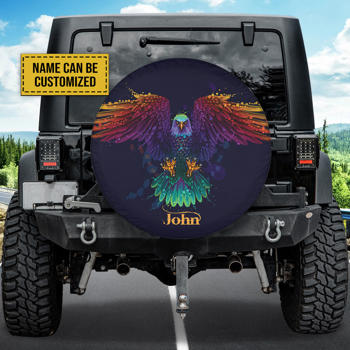 Eagle Custom Name Spare Tire Cover - Christian Tire Cover