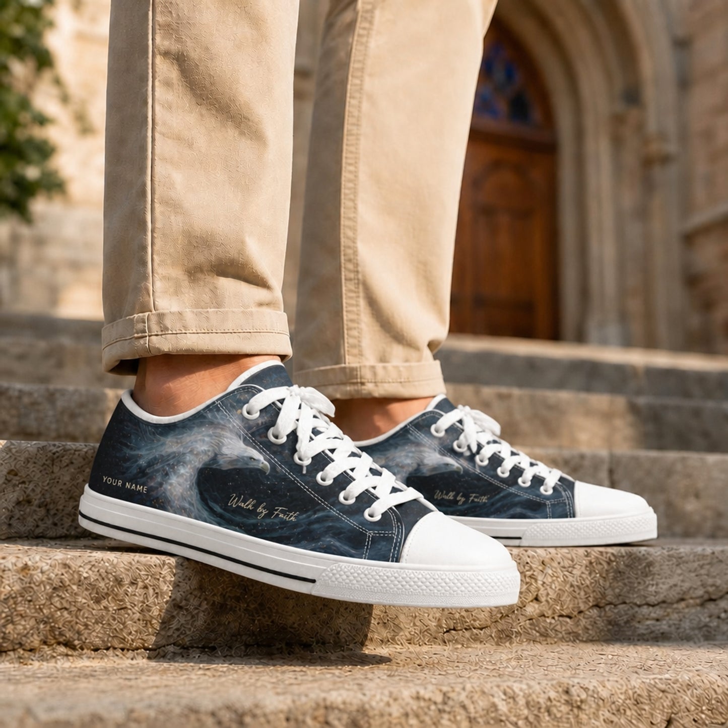 Eagle Walk By Faith Graphic Low Top Shoes Life style    