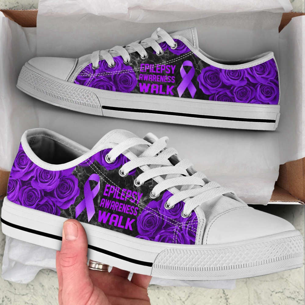 Epilepsy Awareness Shoes Walk Low Top Shoes Canvas Shoes, Breast Cancer Awareness Shoes
