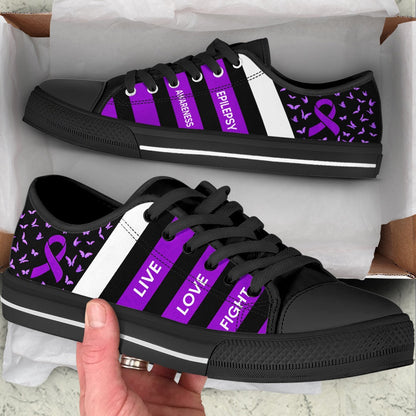Epilepsy Shoes Plaid Low Top Shoes, Breast Cancer Awareness Shoes
