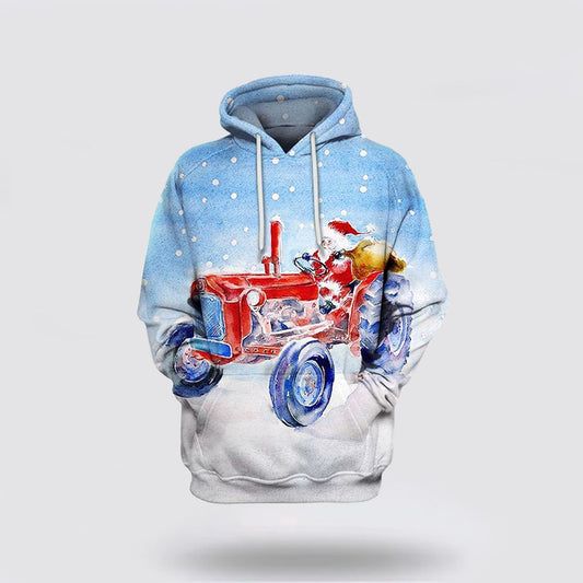 Farmer Tractor Christmas All Over Print 3D Hoodie For Men And Women, Christmas Gift, Warm Winter Clothes, Best Outfit Christmas