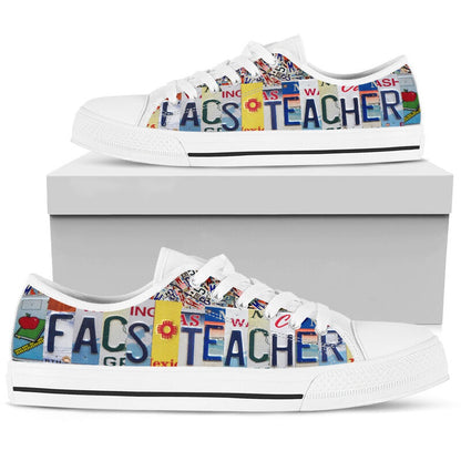 Facs Teacher License Plates Low Top Shoes, Teacher Shoes, Low Top Sneakers