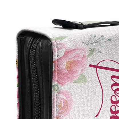 Faith Does Not Make Things Easy Luke 1 37 Butterfly Peony Personalized Bible Covers - Custom Bible Case Christian Pastor