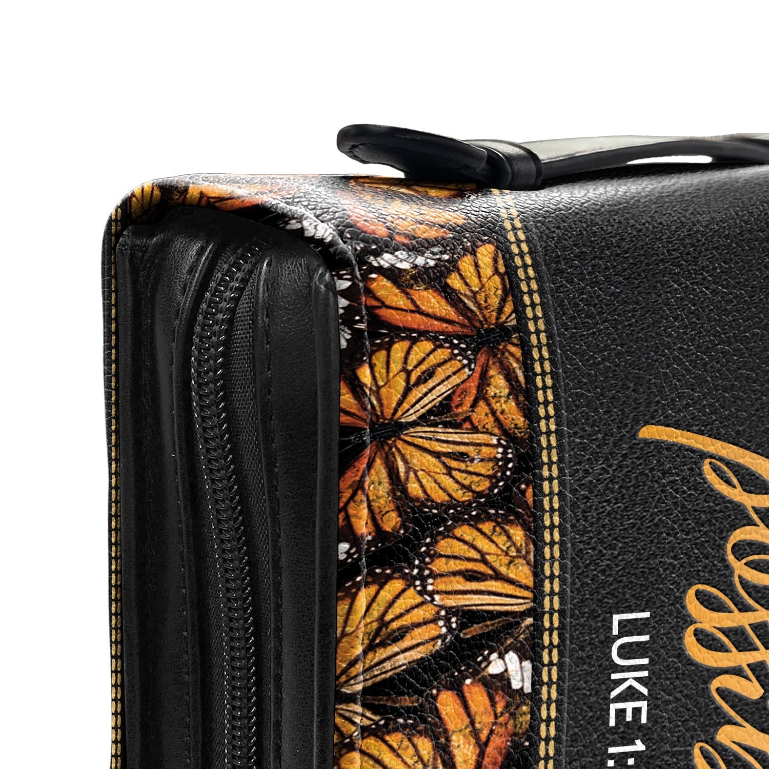 Faith Does Not Make Things Easy Luke 1 37 Butterfly Personalized Bible Covers - Custom Bible Case Christian Pastor