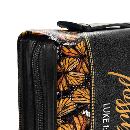 Faith Does Not Make Things Easy Luke 1 37 Butterfly Personalized Bible Covers - Custom Bible Case Christian Pastor
