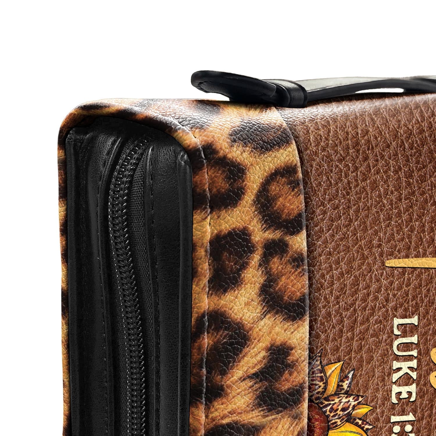 Faith Does Not Make Things Easy Luke 1 37 Leopard Personalized Bible Covers - Custom Bible Case Christian Pastor
