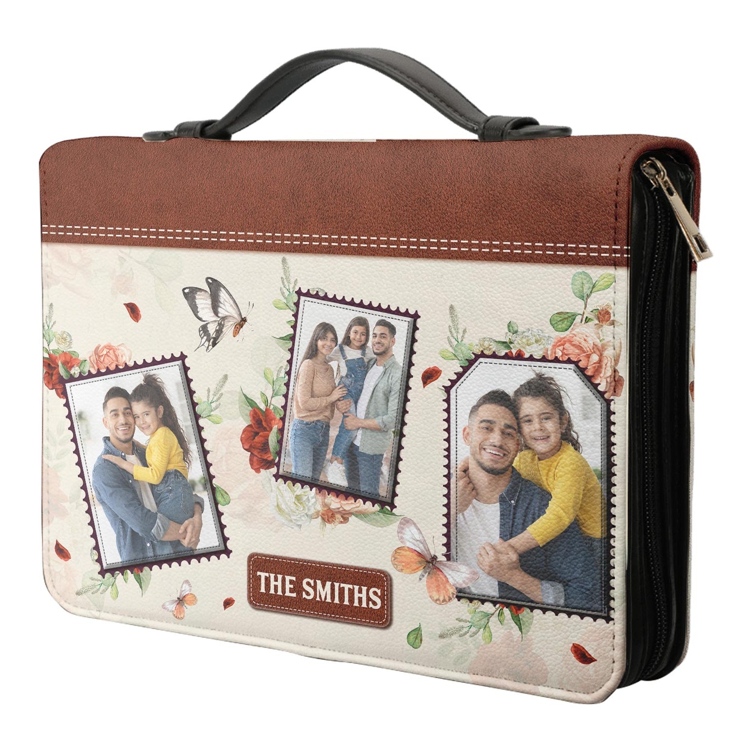 Faith Floral Butterfly Personalized Bible Covers - Custom Bible Case Christian Pastor