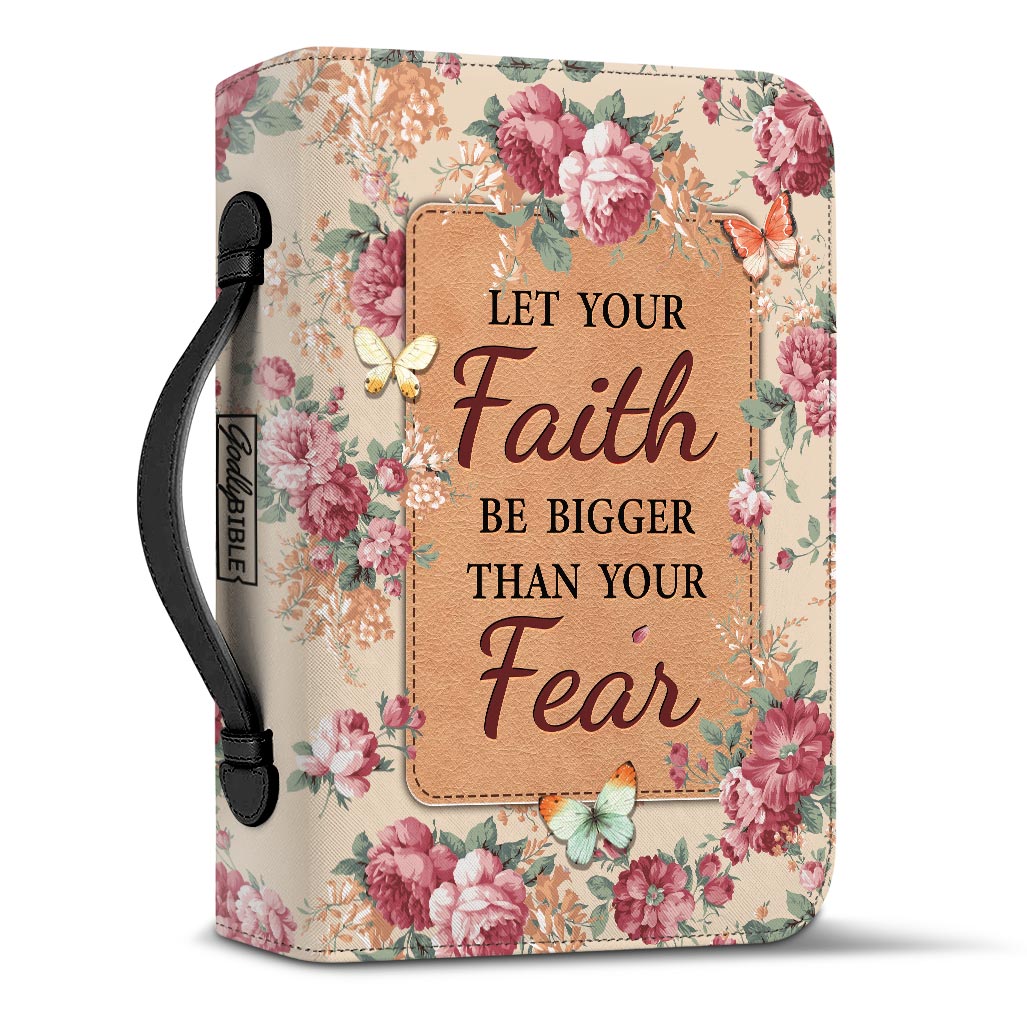 Faith Flower Butterfly Pattern Personalized Bible Covers - Custom Bible Case Christian Pastor
