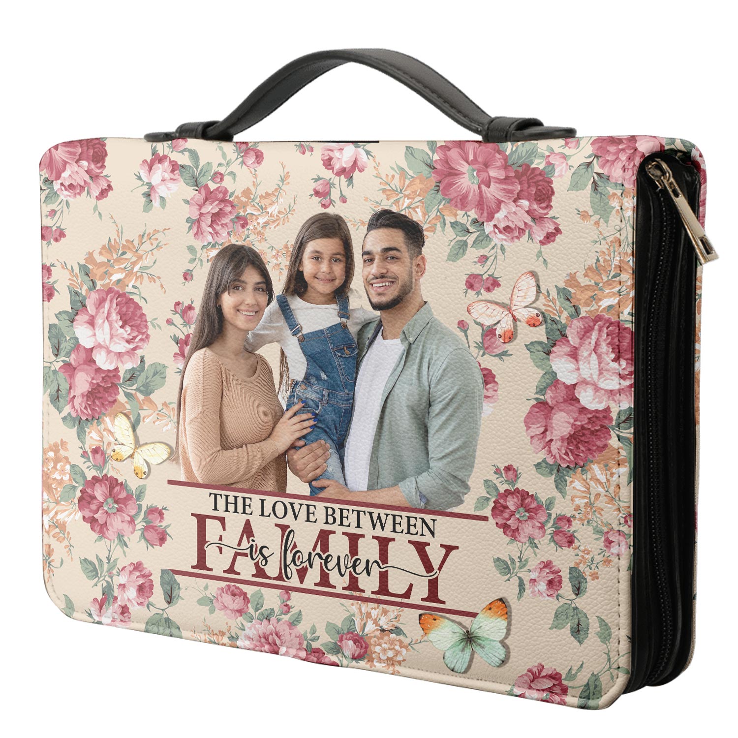 Faith Flower Butterfly Pattern Personalized Bible Covers - Custom Bible Case Christian Pastor