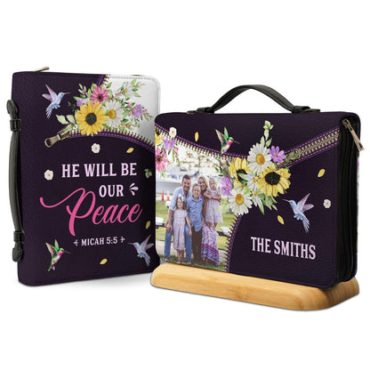 Faith Flower Hummingbird Personalized Bible Covers - Custom Bible Case Christian Pastor