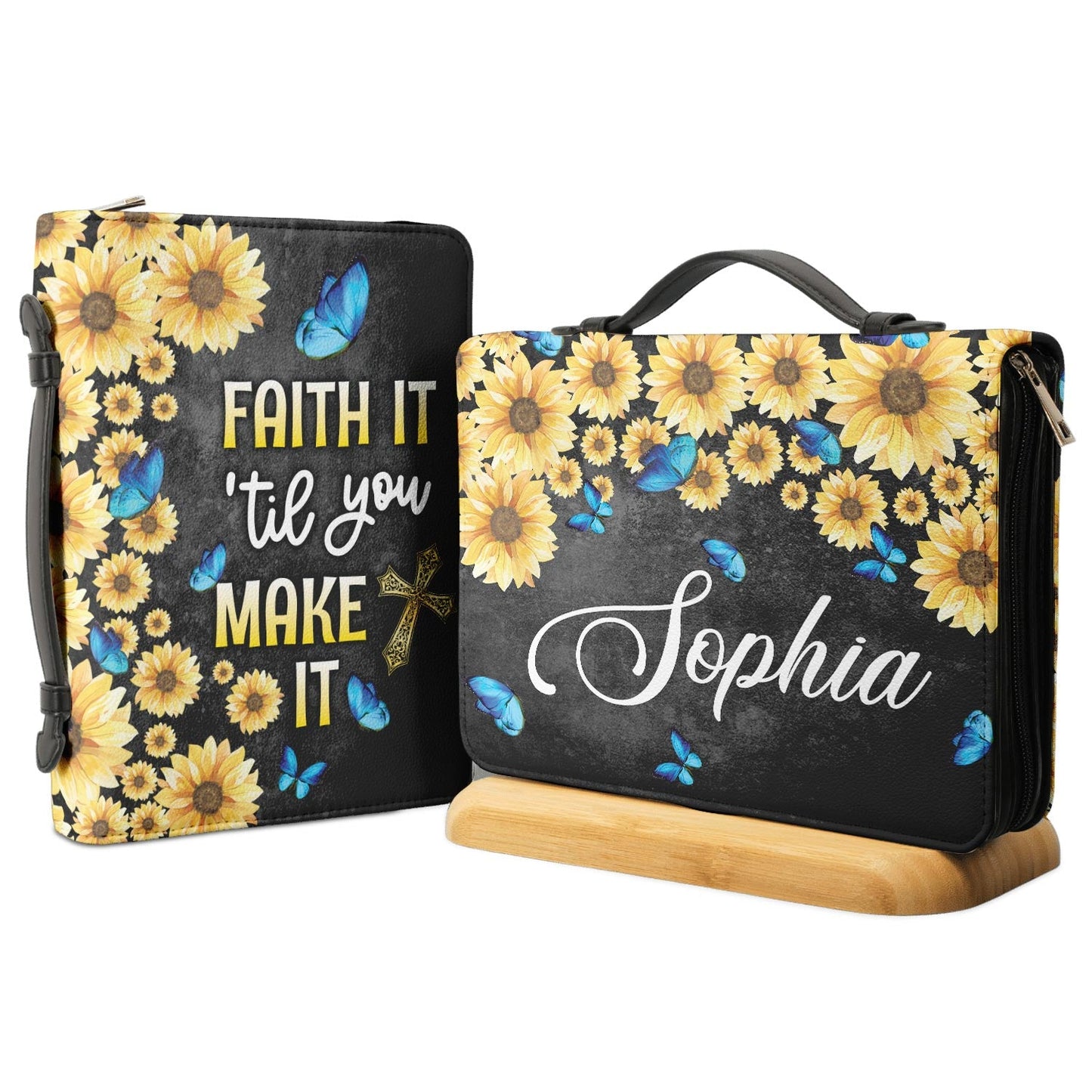 Faith It Til You Make It Personalized Bible Covers - Custom Bible Case Christian Pastor