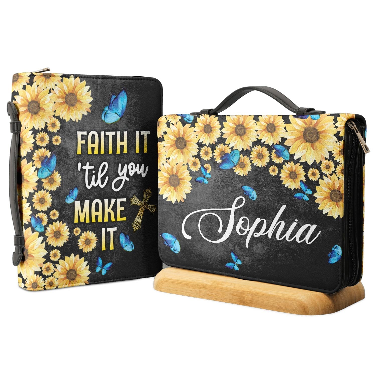 Faith It Til You Make It Personalized Bible Covers - Custom Bible Case Christian Pastor