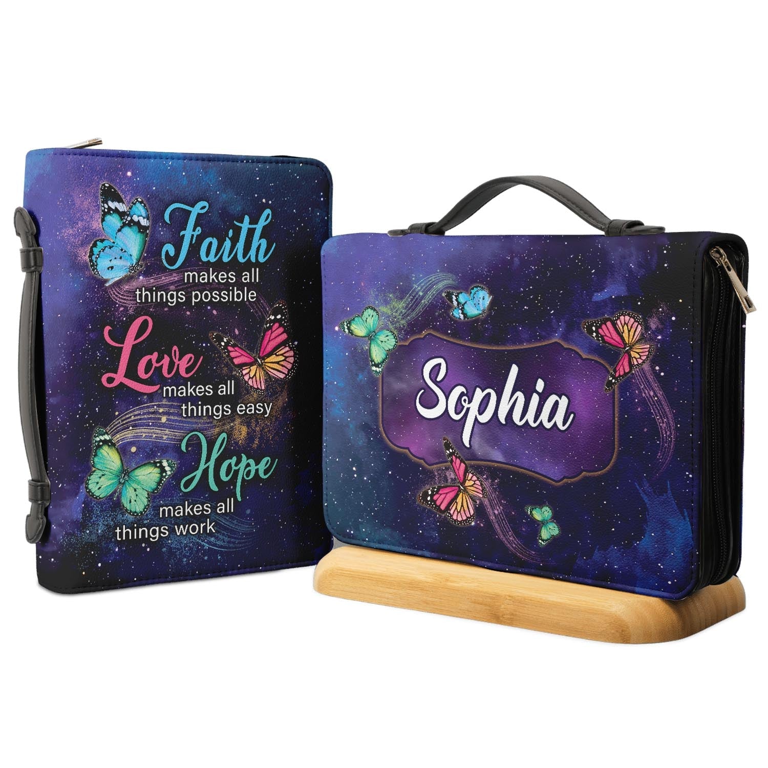 Faith Makes All Things Possible Personalized Bible Covers - Custom Bible Case Christian Pastor