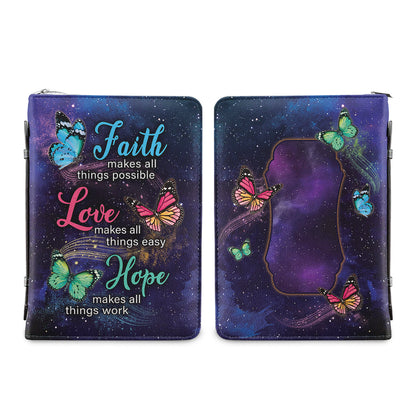 Faith Makes All Things Possible Personalized Bible Covers - Custom Bible Case Christian Pastor