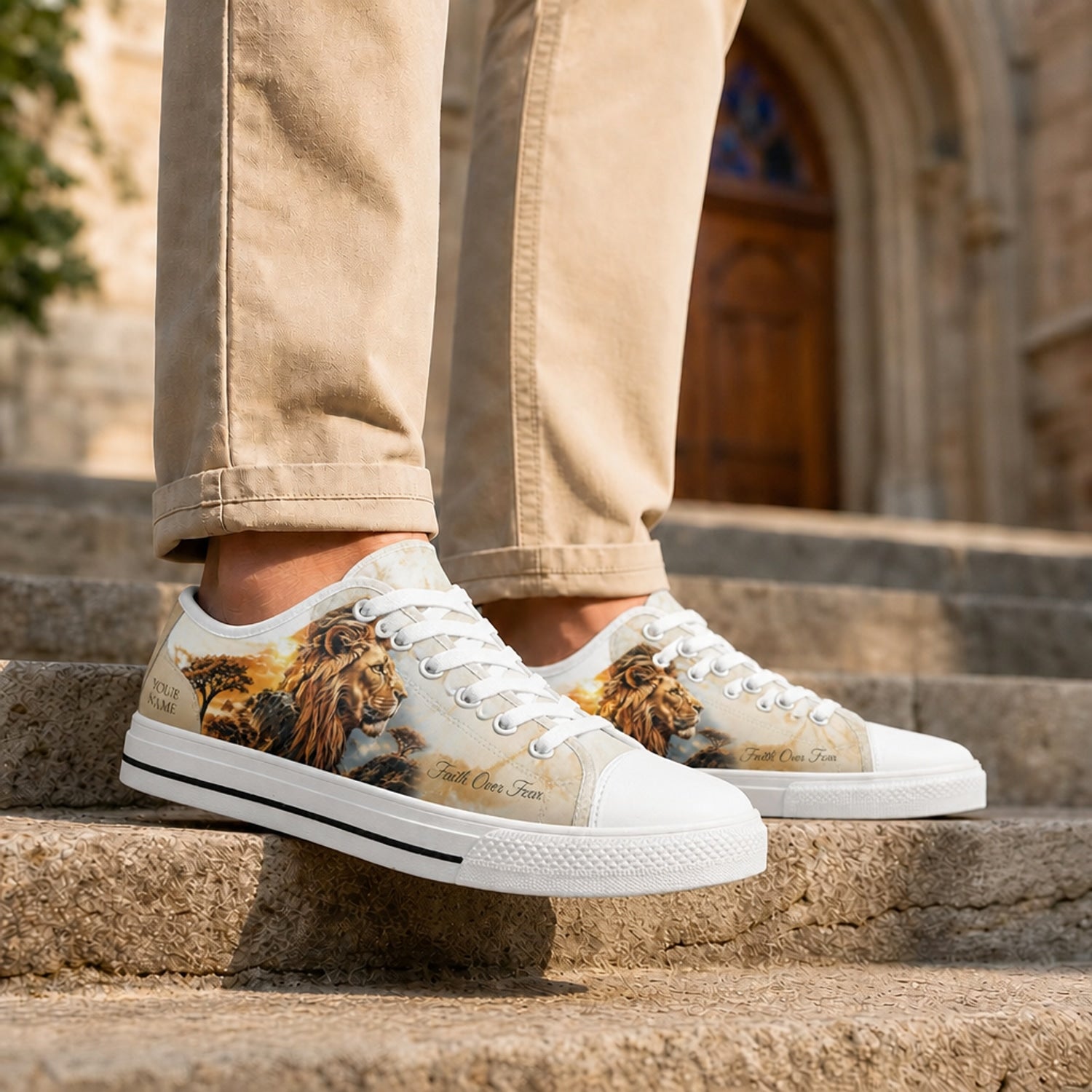 Faith Over Fear Classic Low Top Shoes Life style      