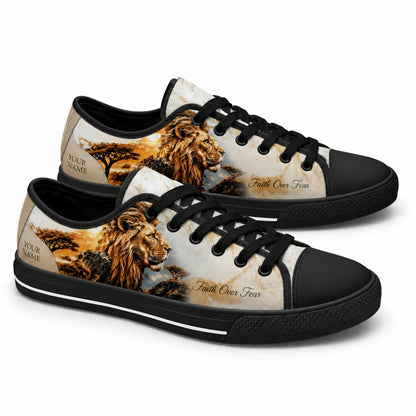 Faith Over Fear Classic Low Top Shoes black shoes      