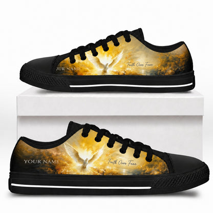 Faith Over Fear Dove Graphic Low Top Shoes box black    