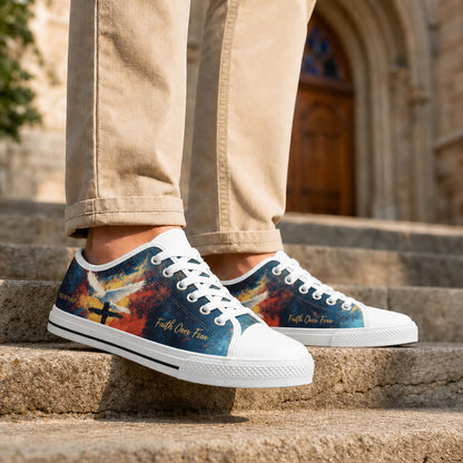 Faith Over Fear Dove Graphic Personalized Low Top Shoes Life style  