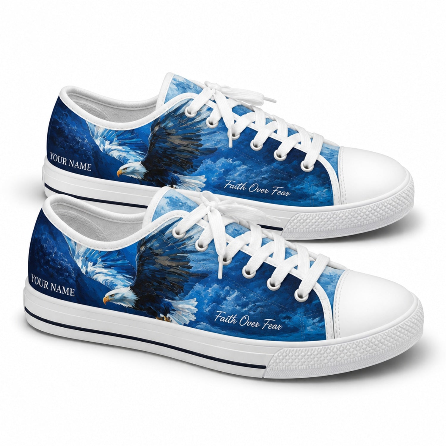 Faith Over Fear Eagle Graphic Custom Low Top Shoes      