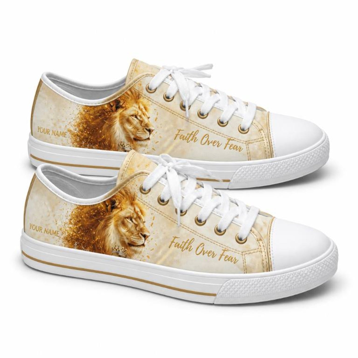 Faith Over Fear Graphic Canvas Low Top Shoes          