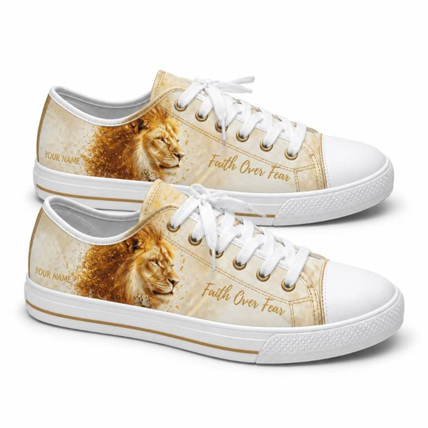 Faith Over Fear Graphic Canvas Low Top Shoes          