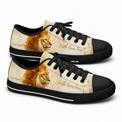Faith Over Fear Graphic Canvas Low Top Shoes black shoes      