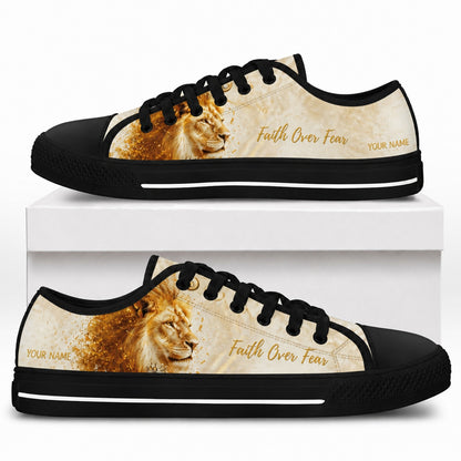 Faith Over Fear Graphic Canvas Low Top Shoes box black      