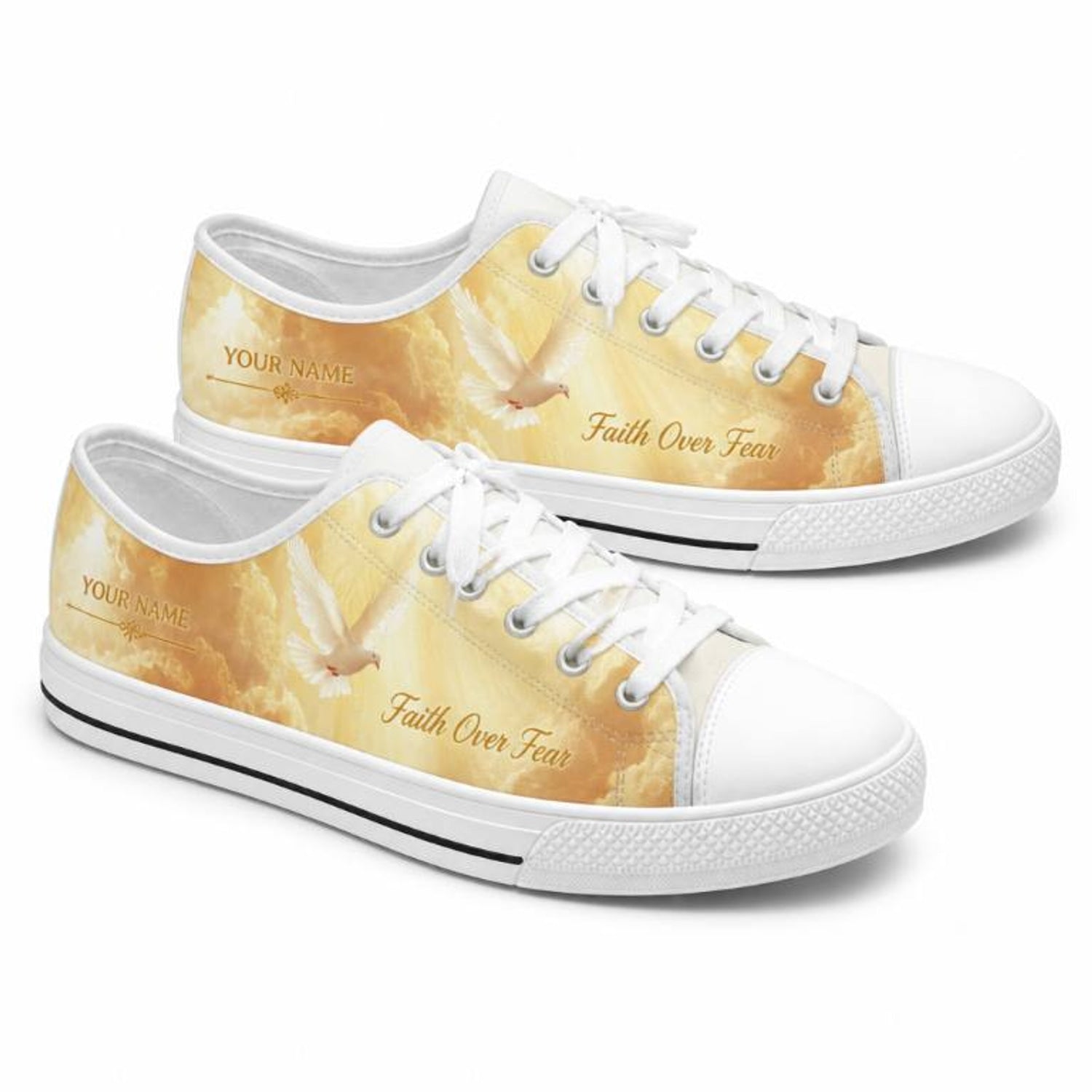 Faith Over Fear Graphic Low Top Shoes          