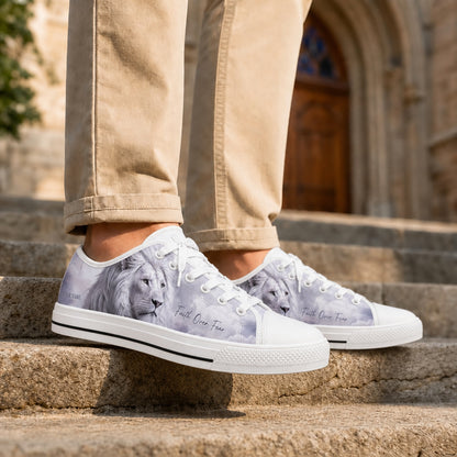 Faith Over Fear Lion Artistic Customized Low Top Shoes Life style  