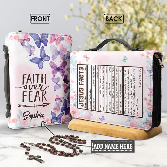 Faith Over Fear Personalized Bible Covers - Custom Bible Case Christian Pastor