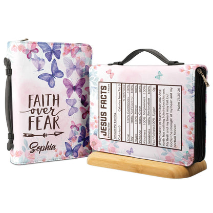 Faith Over Fear Personalized Bible Covers - Custom Bible Case Christian Pastor