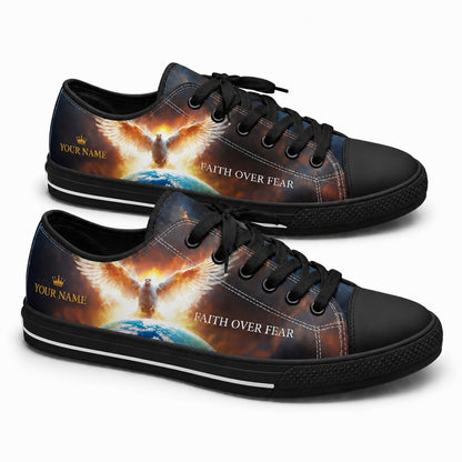 Faith Over Fear Quote Classic Low Top Shoes black shoes    
