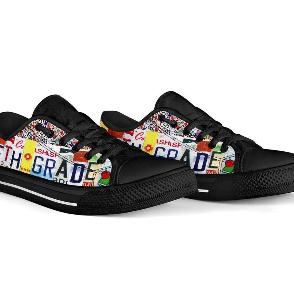 Fifth Grade Inspire License Plates Low Top Shoes, Teacher Shoes, Low Top Sneakers