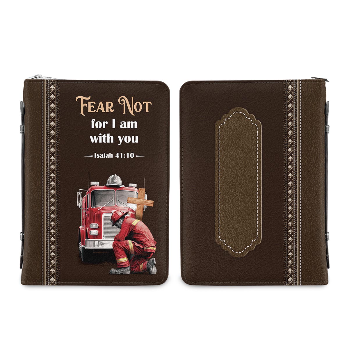 Firefighter Fear Not For I Am With You Isaiah 4110 Personalized Bible Covers - Custom Bible Case Christian Pastor