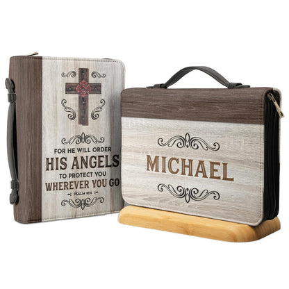 Firefighter For He Will Order His Angels To Protect You Wherever You Go Psalm 9111 Personalized Bible Covers