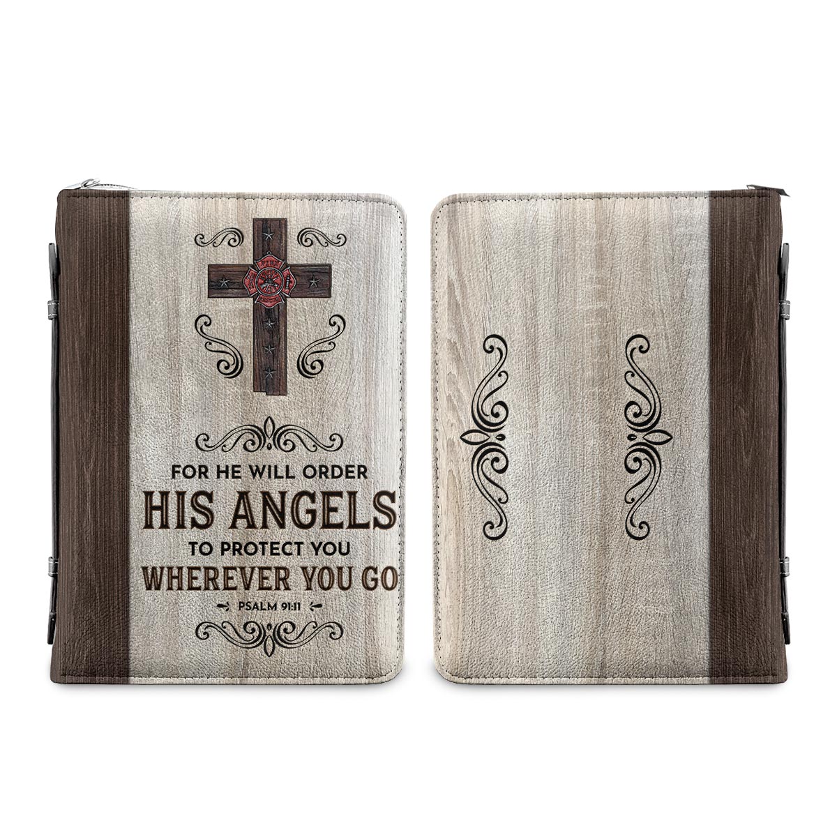 Firefighter For He Will Order His Angels To Protect You Wherever You Go Psalm 9111 Personalized Bible Covers